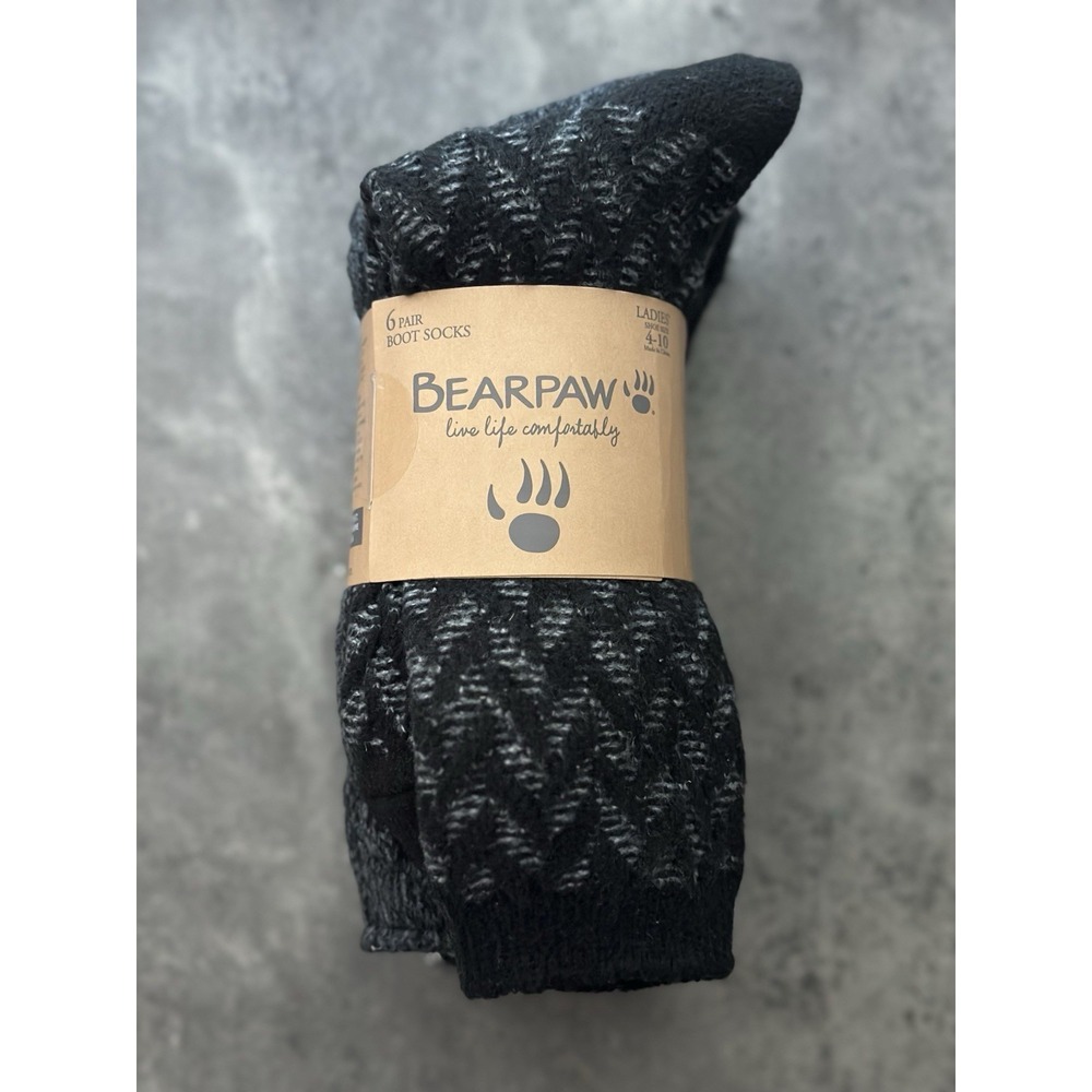 BearPaw Women's 6-Pair Boot Socks, Multicolor, Fits Shoe Size: 4-10